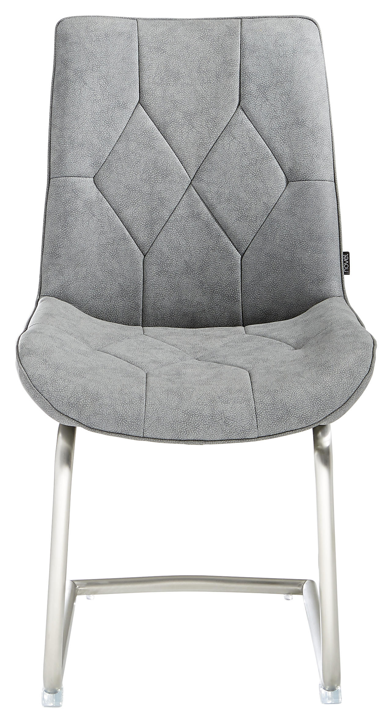 SCHWINGSTUHL Lederlook Grau  - Edelstahlfarben/Grau, Design, Textil/Metall (51,50/92,50/61cm) - Livetastic