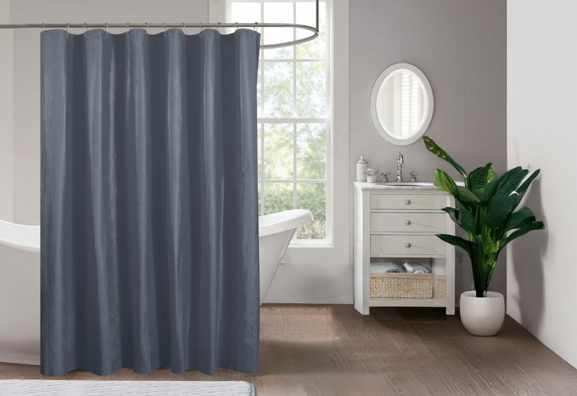ZAVESA ZA TUŠIRANJE  antracit  - antracit, Osnovno, tekstil (180/200cm) - Boxxx