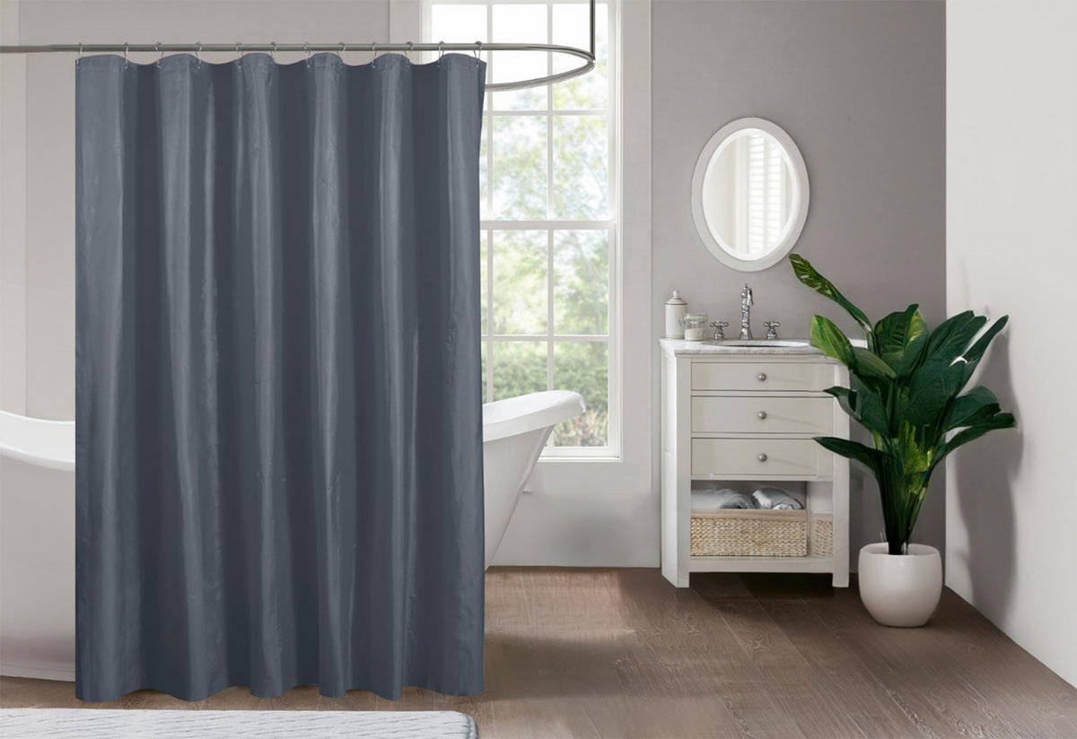 ZAVJESA ZA TUŠ  antracit  TINA  - antracit, Basics, tekstil (180/200cm) - Boxxx