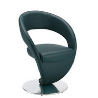 STUHL  in Echtleder pigmentiert  - Türkis/Edelstahlfarben, Design, Leder/Metall (62/86/61cm) - Moderano