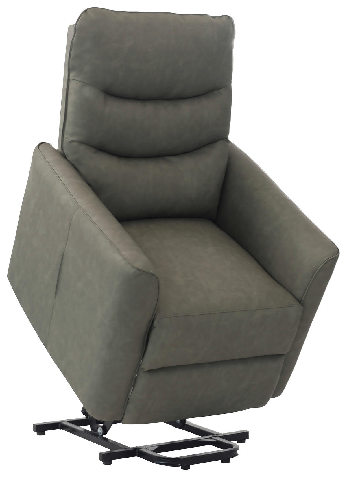 RECLINERFÅTÖLJ i läderimitation grön  - grön/svart, Klassisk, metall/textil (76/105/88cm) - MID.YOU