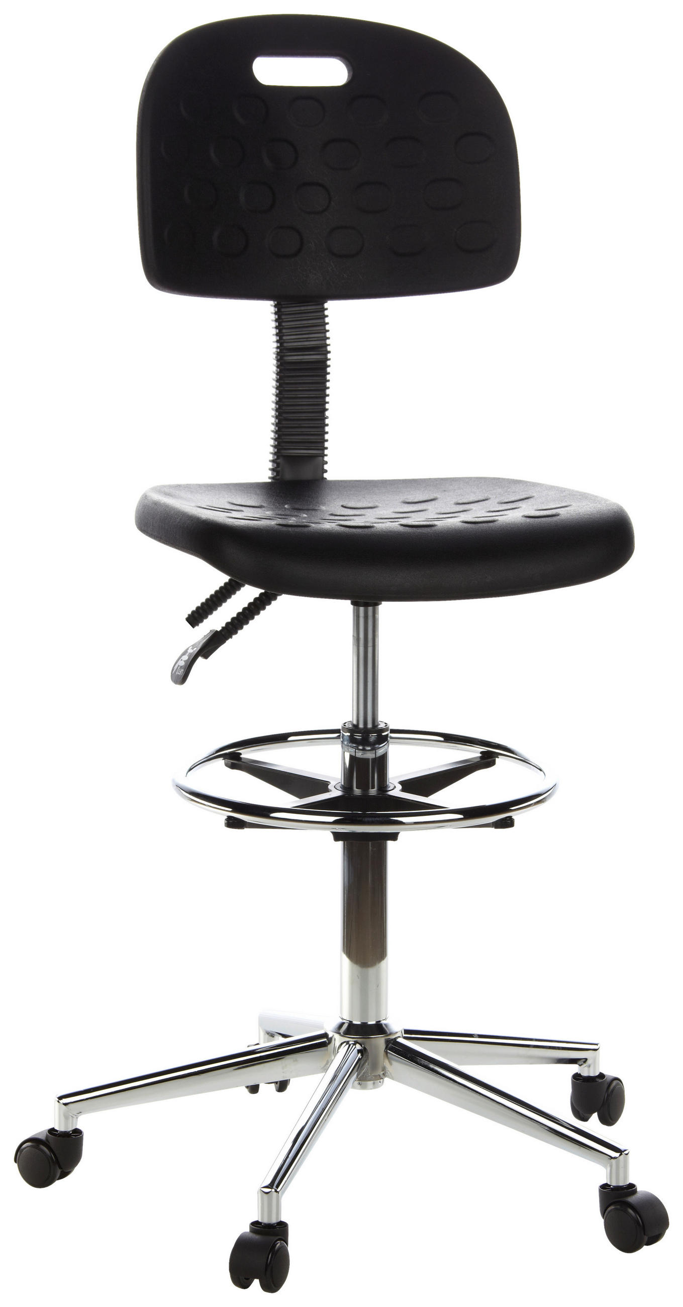 KONTORSPALL  svart, kromfärg  - kromfärg/svart, Modern, metall/plast (45/132/41cm) - MID.YOU