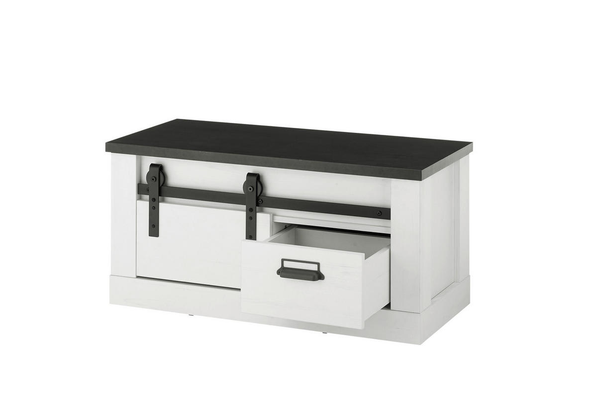 GARDEROBENBANK  in 93/46/43 cm  - Anthrazit/Schwarz, Design, Holzwerkstoff/Metall (93/46/43cm) - Modante