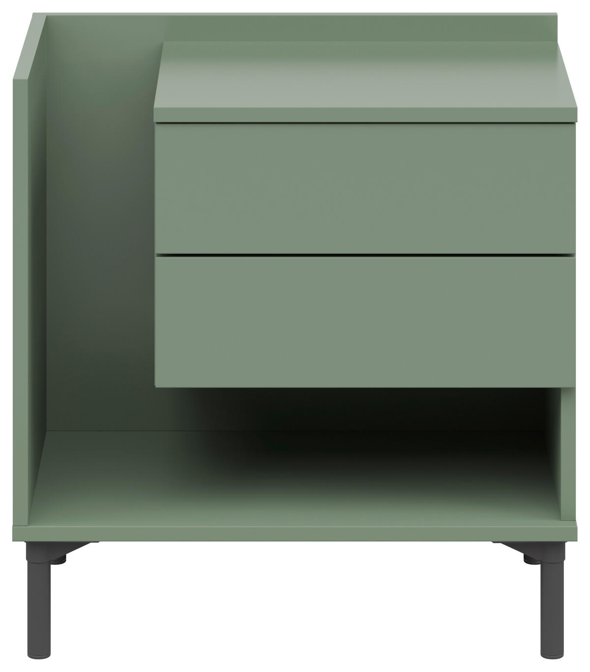 NACHTKÄSTCHEN 60/62/38 cm  in Salbeigrün  - Salbeigrün/Graphitfarben, Design, Holzwerkstoff/Kunststoff (60/62/38cm) - Lomoco