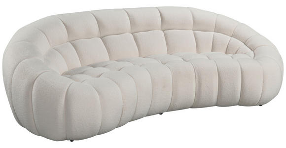 3-SITZER-SOFA in Struktur Creme  - Creme/Schwarz, Design, Kunststoff/Textil (234/79/119cm) - Carryhome