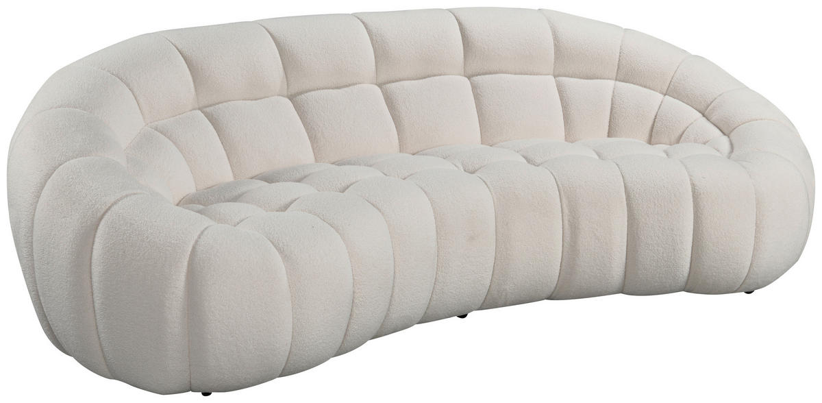 3-SITZER-SOFA in Struktur Creme  - Creme/Schwarz, Design, Kunststoff/Textil (234/79/119cm) - Carryhome