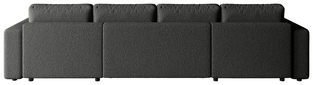 WOHNLANDSCHAFT Dunkelgrau Bouclé  - Dunkelgrau/Schwarz, MODERN, Kunststoff/Textil (190/380/190cm) - Carryhome