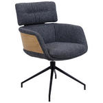 ARMLEHNSTUHL  in Eisen Webstoff  - Eichefarben/Dunkelgrau, Design, Holz/Textil (62/92/66cm) - Dieter Knoll