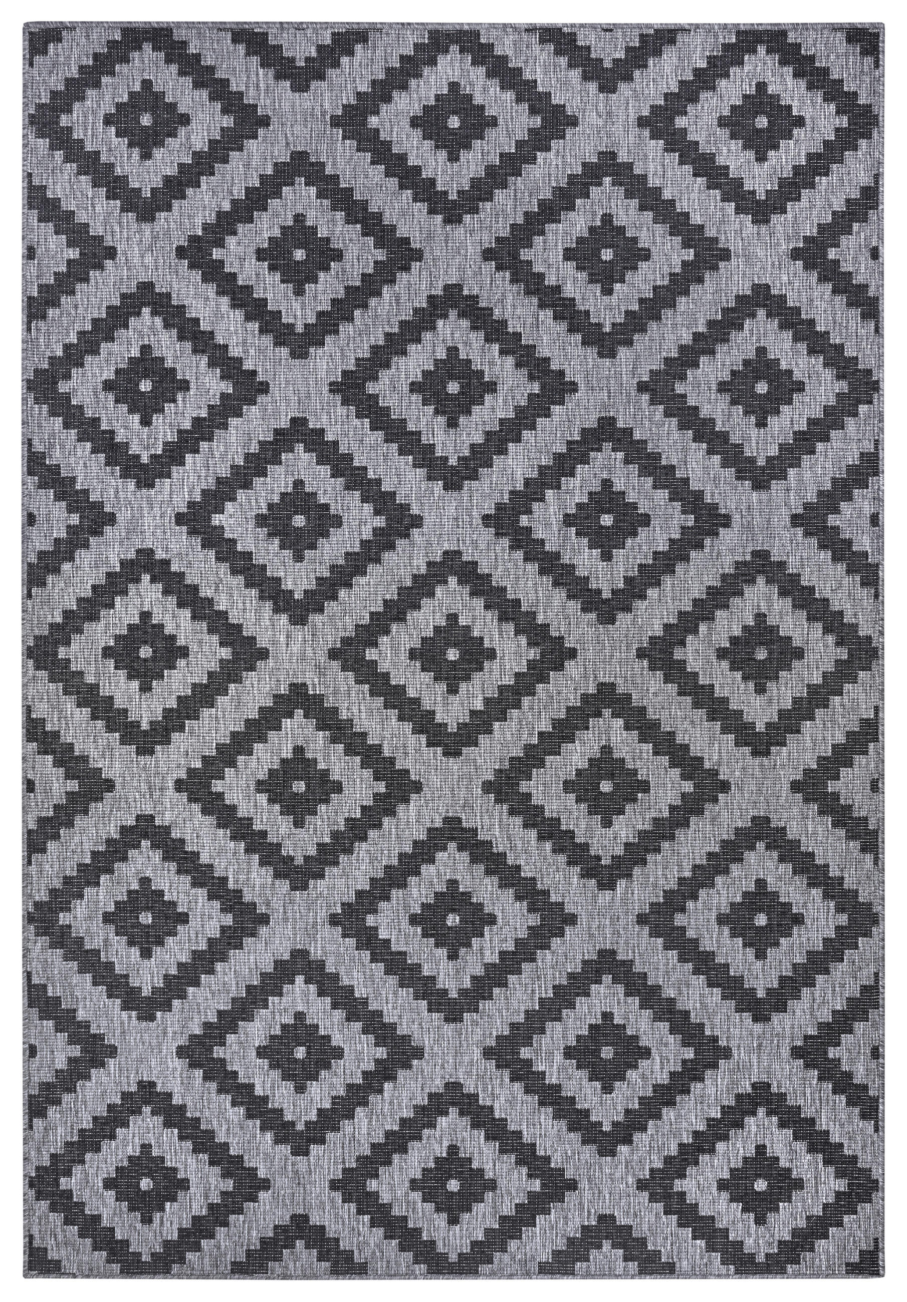 OUTDOORTEPPICH 240/340 cm Twin Grau, Schwarz  - Schwarz/Grau, Basics, Kunststoff (240/340cm)