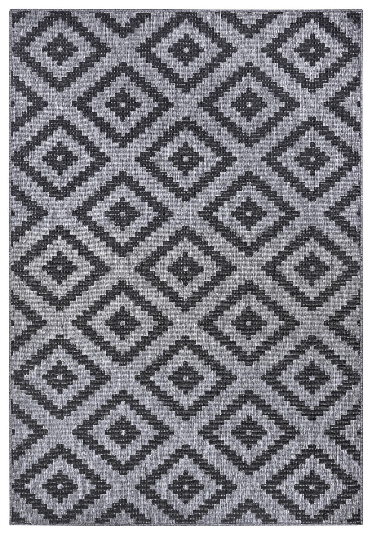 OUTDOORTEPPICH 120/170 cm Twin Grau, Schwarz  - Schwarz/Grau, Basics, Kunststoff (120/170cm)