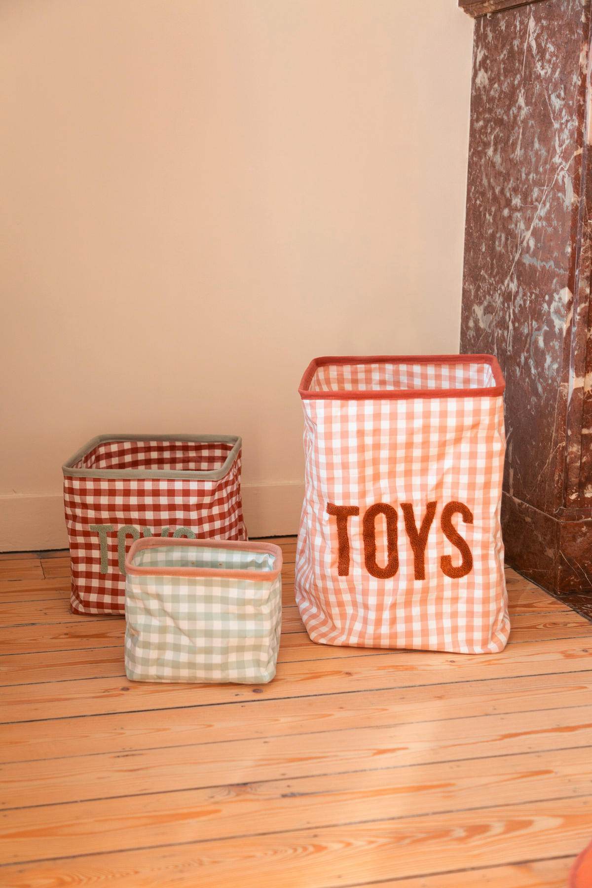 AUFBEWAHRUNGSBOX Vichy Korb Salbeigrün  - Salbeigrün, KONVENTIONELL, Textil (25/20/20cm) - Childhome