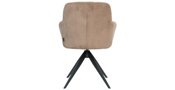 ARMLEHNSTUHL in Eisen Cord - Taupe/Schwarz, Design, Textil/Metall (60,5/82,5/62,5cm) - Novel
