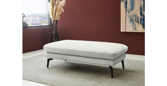 ECKSOFA  in Chenille, Flachgewebe Weiß  180/284 cm  - Schwarz/Weiß, Design, Textil/Metall (180/284cm) - Dieter Knoll