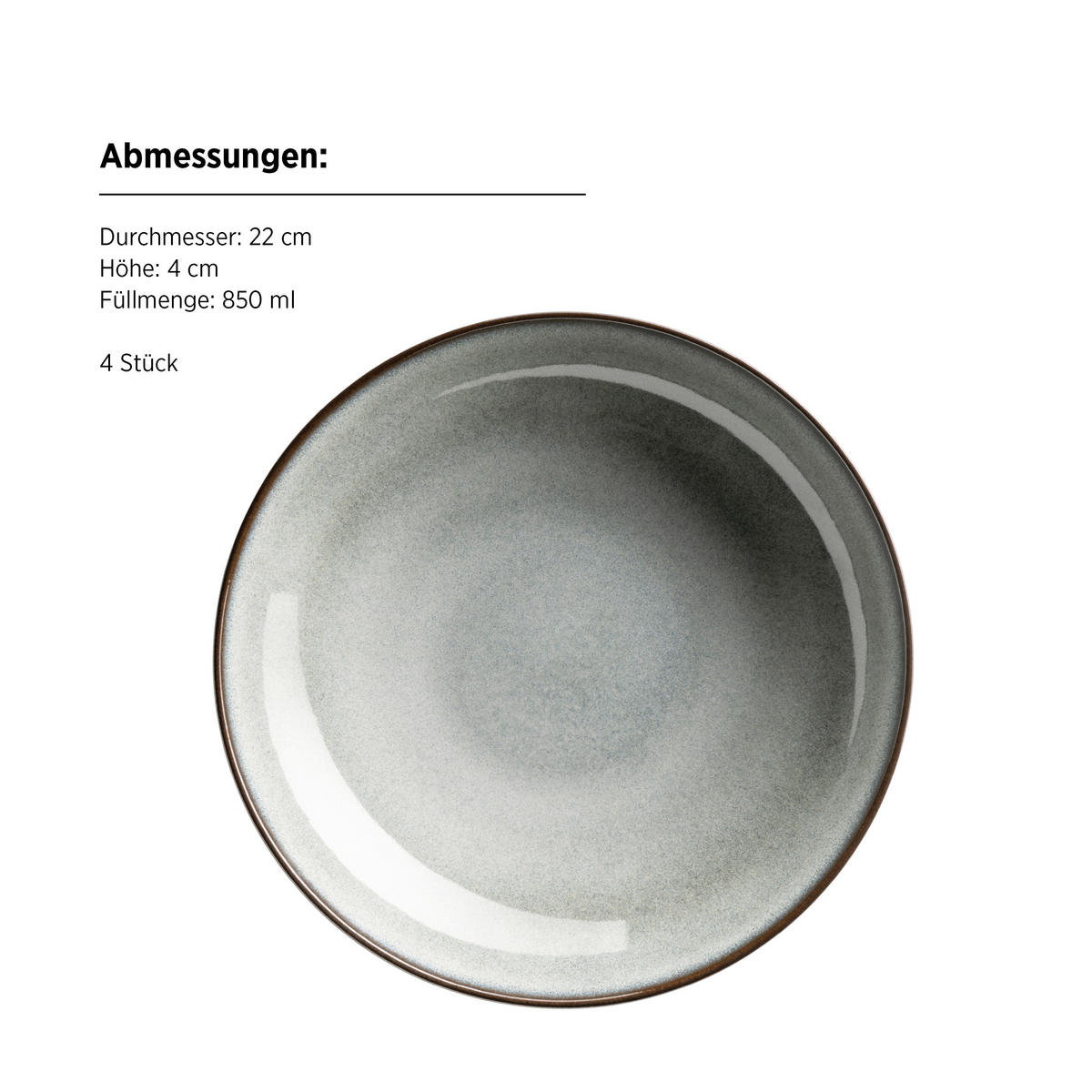 TAFELSERVICE SMOKY'S 8-teilig  - Grün, Basics, Keramik - Mäser