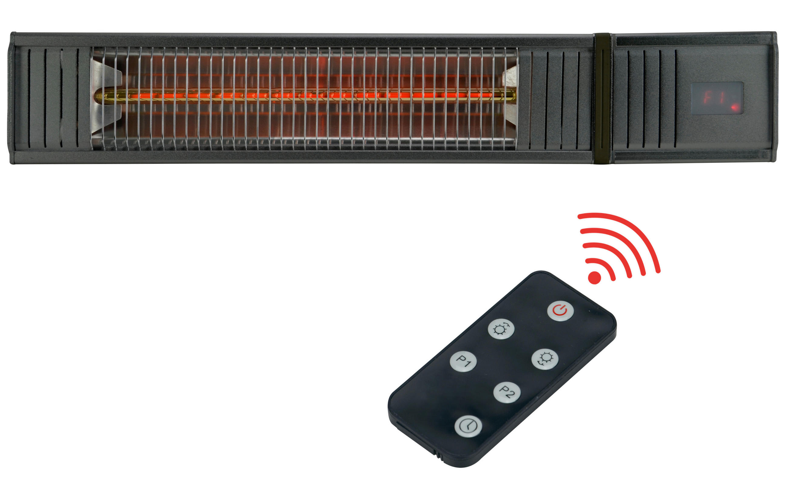 INFRAROTSTRAHLER - Schwarz, Basics, Metall (54/9,4/12,5cm)
