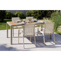 GARTENTISCH  - Beige/Teakfarben, MODERN, Holz/Metall (118,5/252/100/75cm) - Ambia Garden