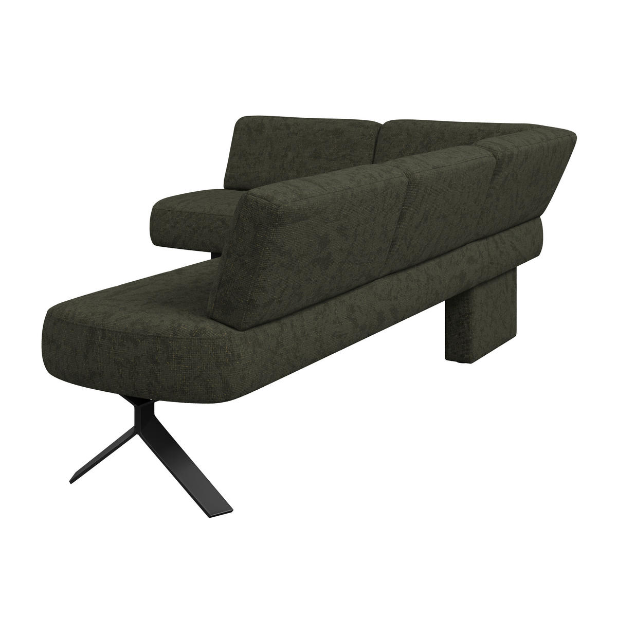 ECKBANK 176/248 cm Webstoff Grün   - Schwarz/Grün, MODERN, Textil/Metall (176/248cm) - Livetastic