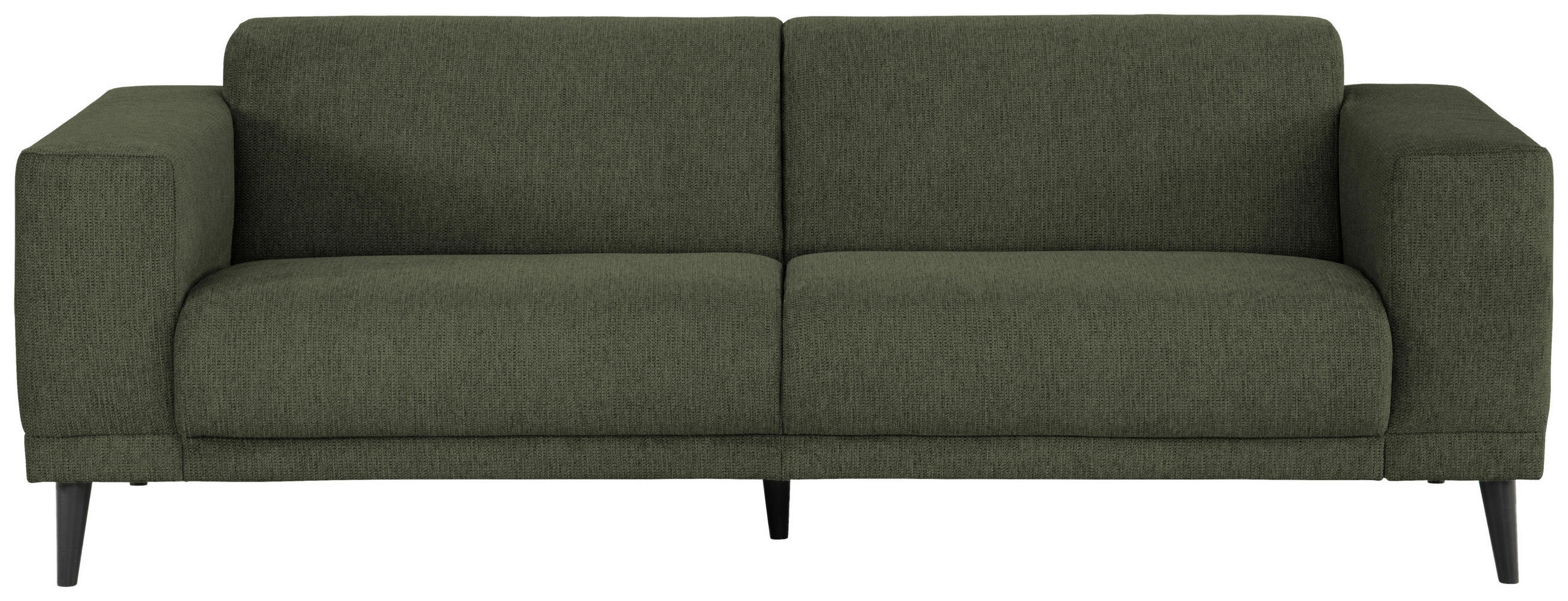 3-SITZER-SOFA Webstoff Grün  - Schwarz/Grün, Design, Holz/Textil (218/77/93cm) - MID.YOU