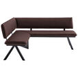 ECKBANK 165/205 cm  in Schwarz, Dunkelbraun  - Dunkelbraun/Schwarz, MODERN, Textil/Metall (165/205cm) - Cantus