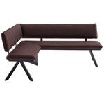 ECKBANK 140/180 cm  in Schwarz, Dunkelbraun  - Dunkelbraun/Schwarz, MODERN, Textil/Metall (140/180cm) - Cantus