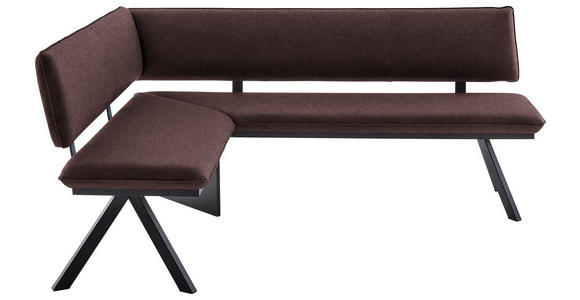 ECKBANK 140/180 cm in Schwarz, Dunkelbraun - Dunkelbraun/Schwarz, MODERN, Textil/Metall (140/180cm) - Cantus