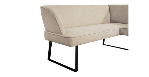 ECKBANK 233/189 cm Webstoff Schwarz, Cappuccino - Schwarz/Cappuccino, Design, Textil/Metall (233/189cm) - Novel