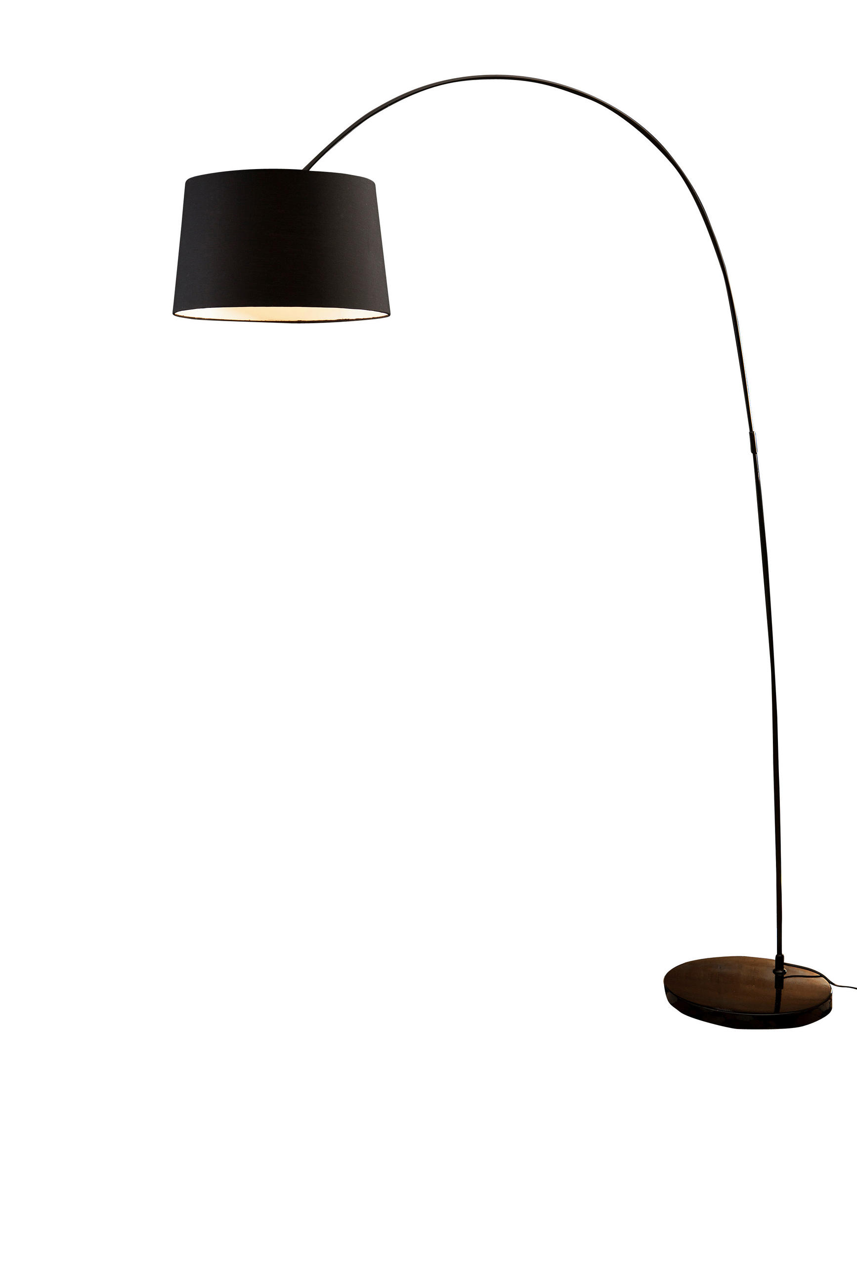 BOGENLEUCHTE  135/205/36 cm   - Schwarz, Design, Textil/Stein (135/205/36cm) - P & B