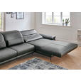 ECKSOFA Rivello Anthrazit Echtleder  - Anthrazit/Schwarz, Design, Leder/Metall (328/193cm) - Dieter Knoll