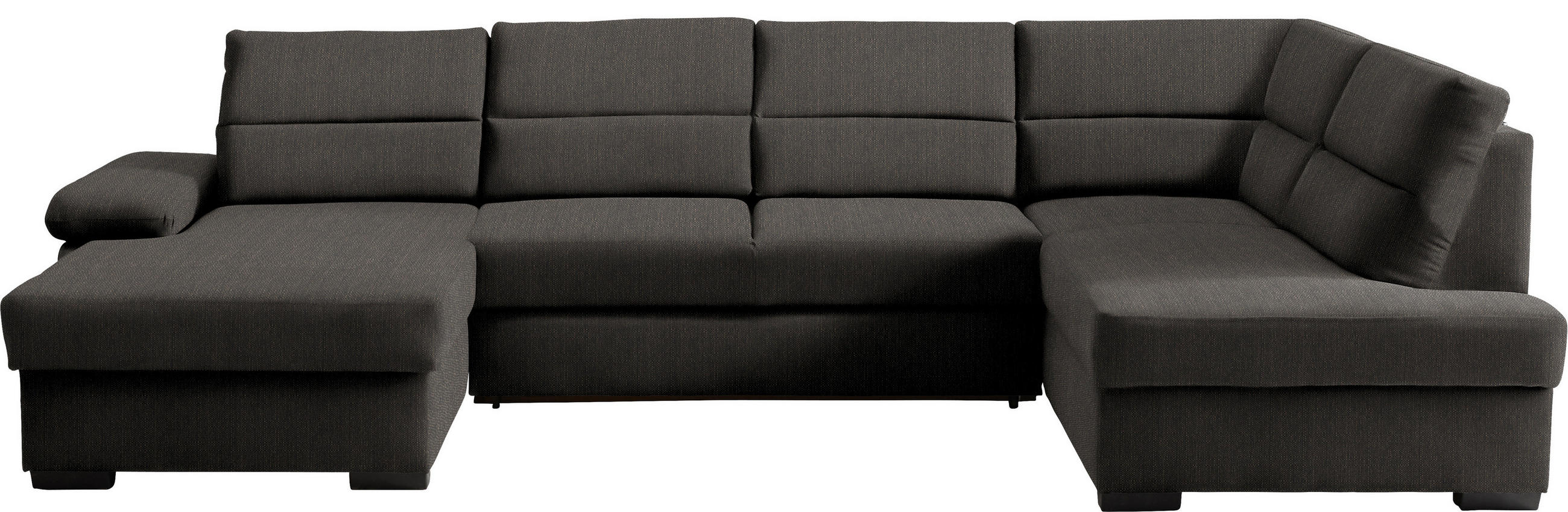 WOHNLANDSCHAFT in Webstoff Dunkelbraun  - Dunkelbraun, Konventionell, Kunststoff/Textil (166/319/183cm) - Cantus