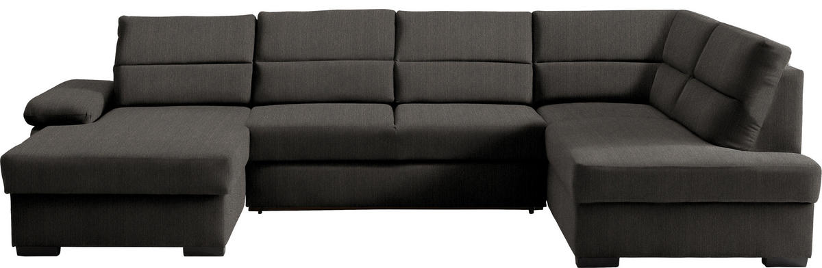 WOHNLANDSCHAFT in Webstoff Dunkelbraun  - Dunkelbraun, Konventionell, Kunststoff/Textil (166/319/183cm) - Cantus