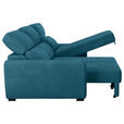 ECKSOFA in Mikrofaser Blau  - Blau/Schwarz, KONVENTIONELL, Kunststoff/Textil (285/177cm) - Carryhome