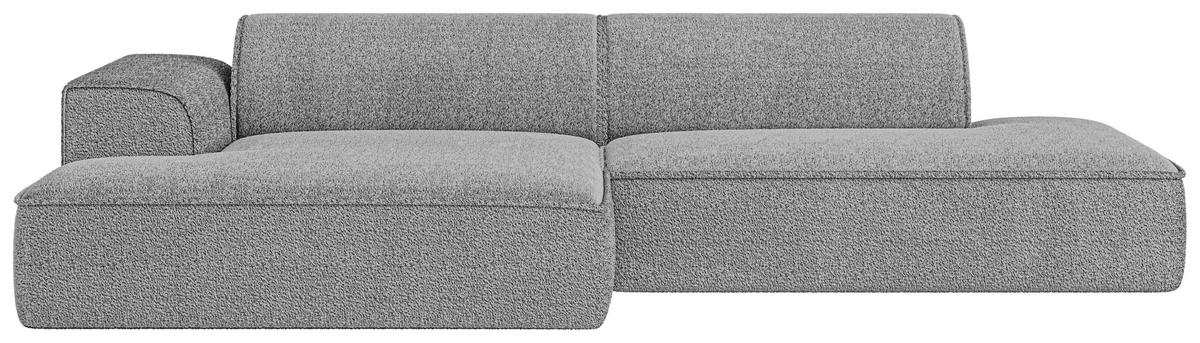 ECKSOFA BILLUND Grau Cord Nierenkissen  - Schwarz/Grau, KONVENTIONELL, Kunststoff/Textil (294/165cm) - Livetastic