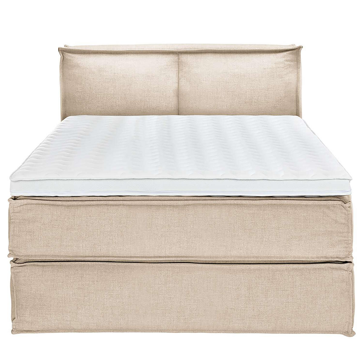 BOXSPRINGBETT 140/220 cm  in Beige  - Beige/Schwarz, Design, Textil (140/220cm) - home24