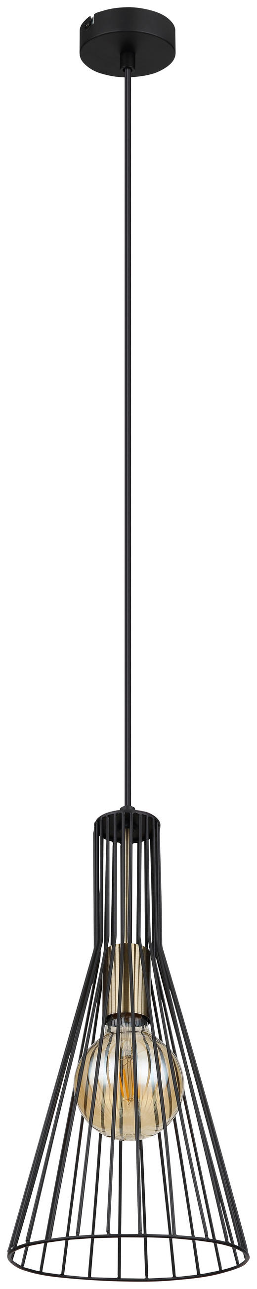 HÄNGELEUCHTE 20/120 cm    - Schwarz, Basics, Metall (20/120cm) - Globo