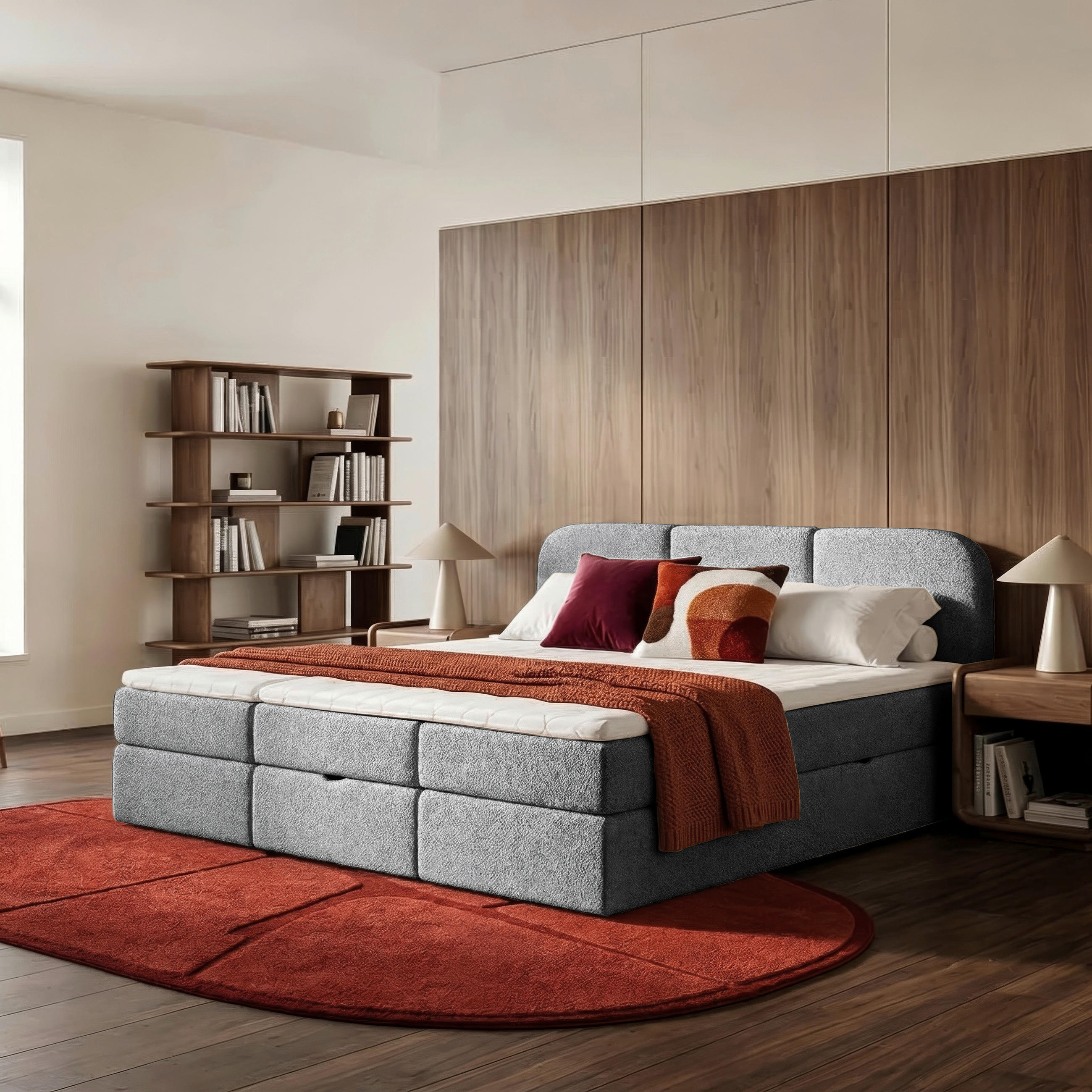 FAMILIENBETT - Schwarz/Grau, MODERN, Holz/Holzwerkstoff (210/200cm) - Livetastic
