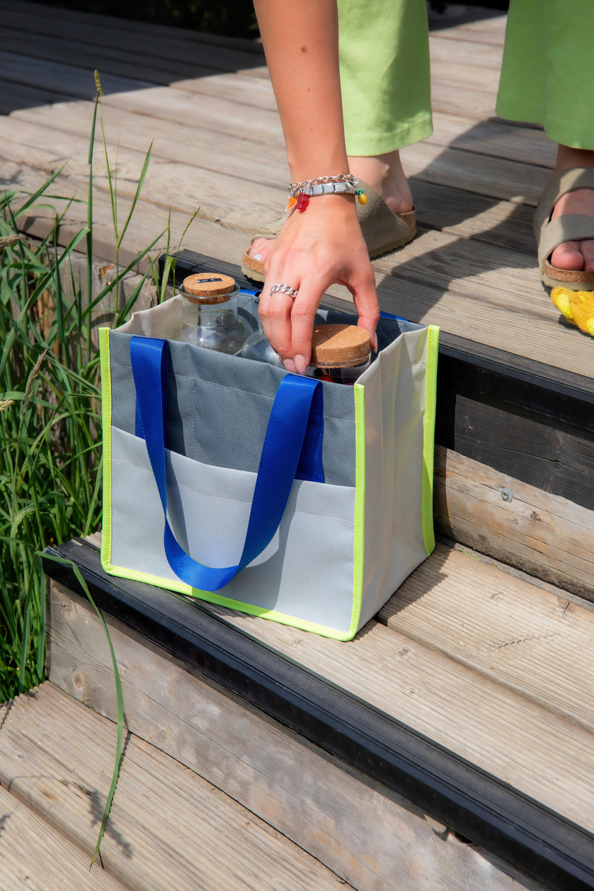 FLASCHENTRÄGER  18/27/24 cm  - Grau, Basics, Textil (18/27/24cm)