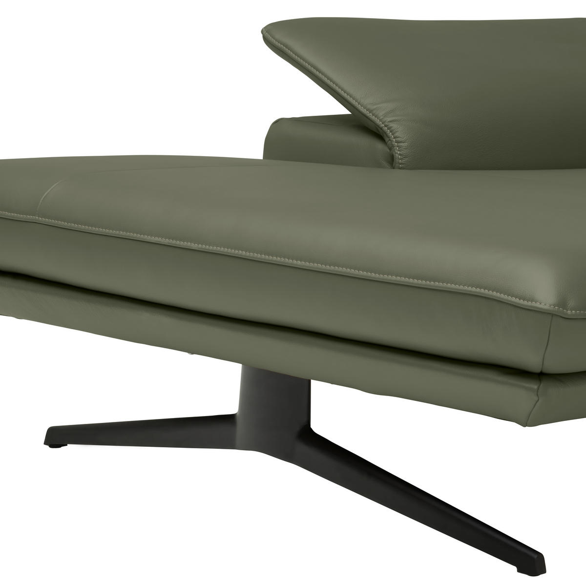 ECKSOFA in Echtleder Grün  150/242 cm  - Beige/Schwarz, Design, Leder/Metall (150/242cm) - Koinor