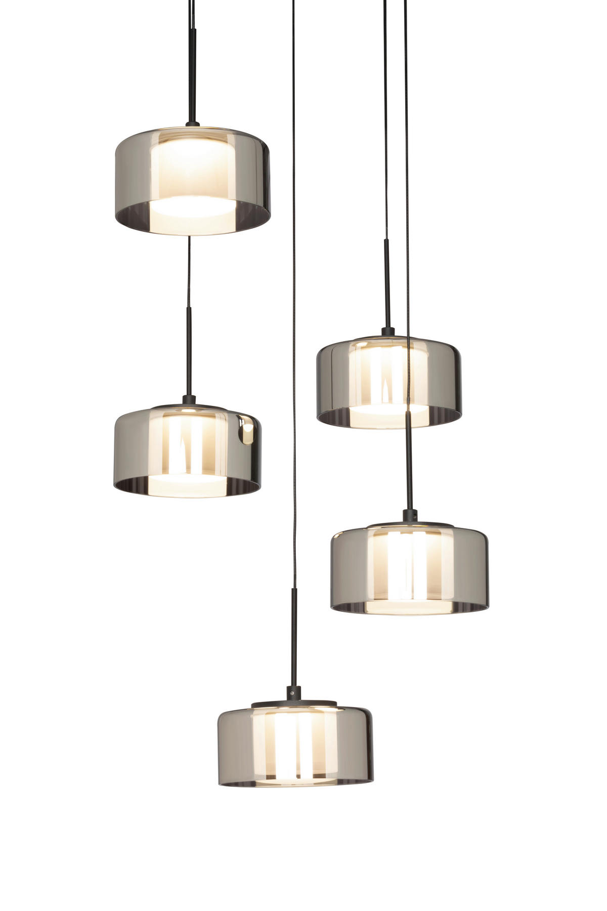 LED-HÄNGELEUCHTE Newark 44/150 cm   - Dunkelgrau, Design, Glas (44/150cm) - Dieter Knoll