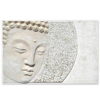ÖLGEMÄLDE Buddha 118/78 cm  - Goldfarben/Weiß, LIFESTYLE, Holzwerkstoff/Kunststoff (118/78cm) - Monee