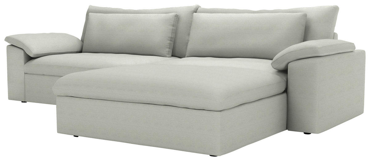 ECKSOFA  Chenille Naturfarben  - Schwarz/Naturfarben, Modern, Kunststoff/Textil (306/198cm) - Carryhome
