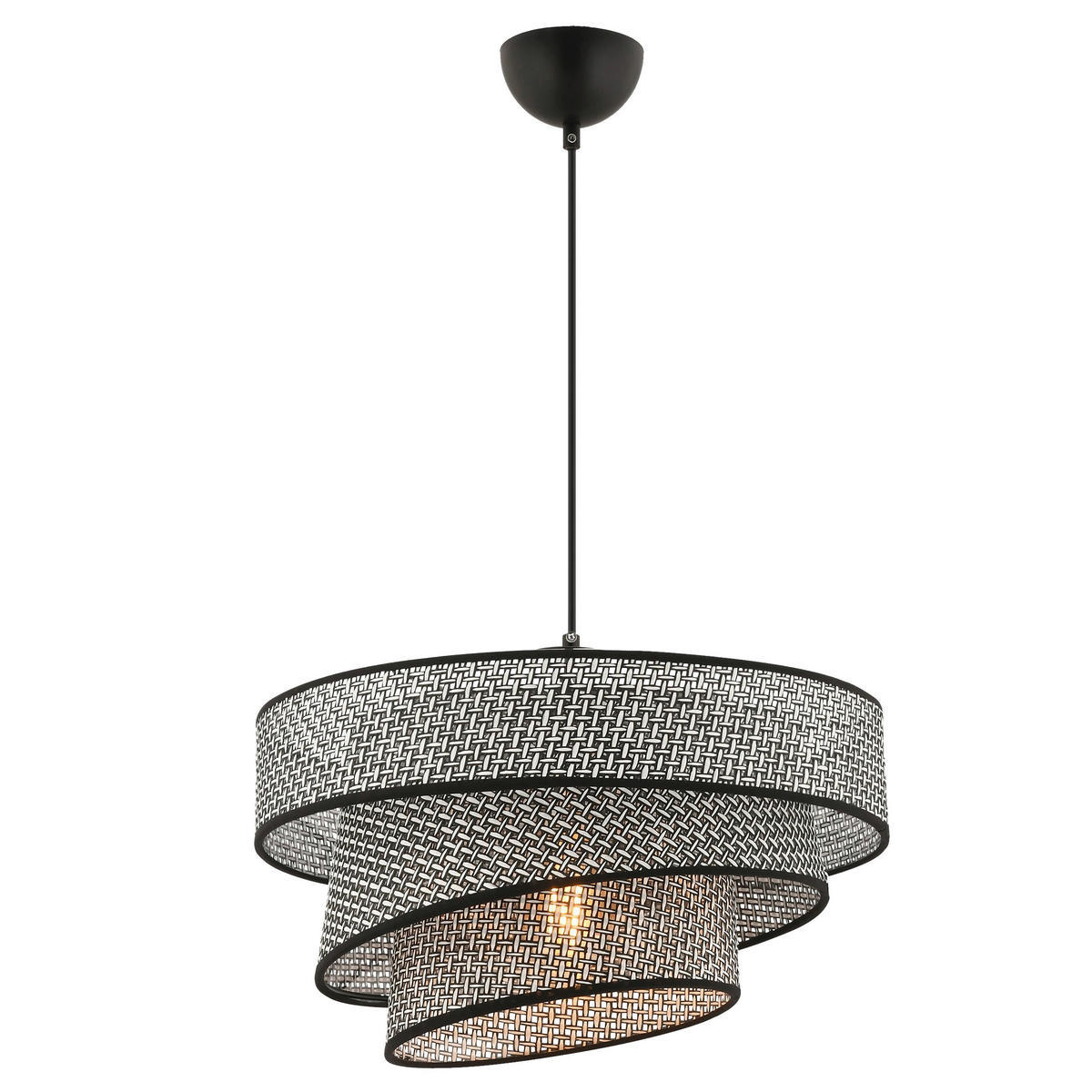 ZÁVĚSNÉ SVÍTIDLO, 40/72 cm  - šedá/černá, Design, kov/textil (40/72cm) - P & B