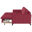 ECKSOFA in Flachgewebe, Leinenoptik Rot  - Rot/Schwarz, Design, Textil/Metall (170/242cm) - Xora