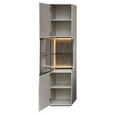 WOHNWAND 3-teilig  in Hellgrau, Anthrazit  240/204/45 cm  - Anthrazit/Hellgrau, Design, Glas/Holzwerkstoff (240/204/45cm) - Novel