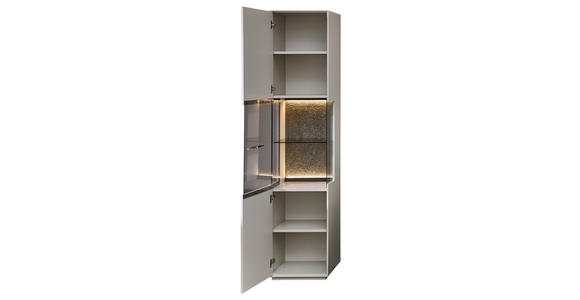 WOHNWAND 3-teilig in Hellgrau, Anthrazit 240/204/45 cm - Anthrazit/Hellgrau, Design, Glas/Holzwerkstoff (240/204/45cm) - Novel