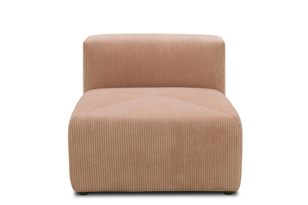 SOFAELEMENT Cord, Mikrofaser Rosa, Roségold  - Roségold/Schwarz, Design, Kunststoff/Textil (85/69/108cm) - MID.YOU