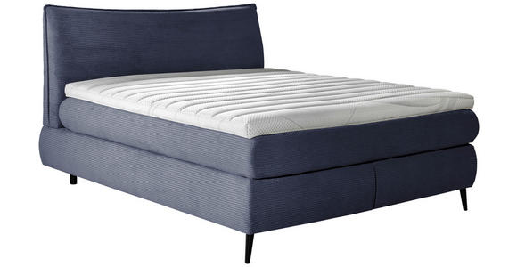 BOXSPRINGBETT 180/200 cm  in Blau  - Blau/Schwarz, Trend, Holz/Textil (180/200cm) - Esposa