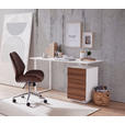 SCHREIBTISCH 140/60/76 cm  in Weiß, Eichefarben  - Eichefarben/Weiß, Design, Holzwerkstoff/Metall (140/60/76cm) - Hom`in
