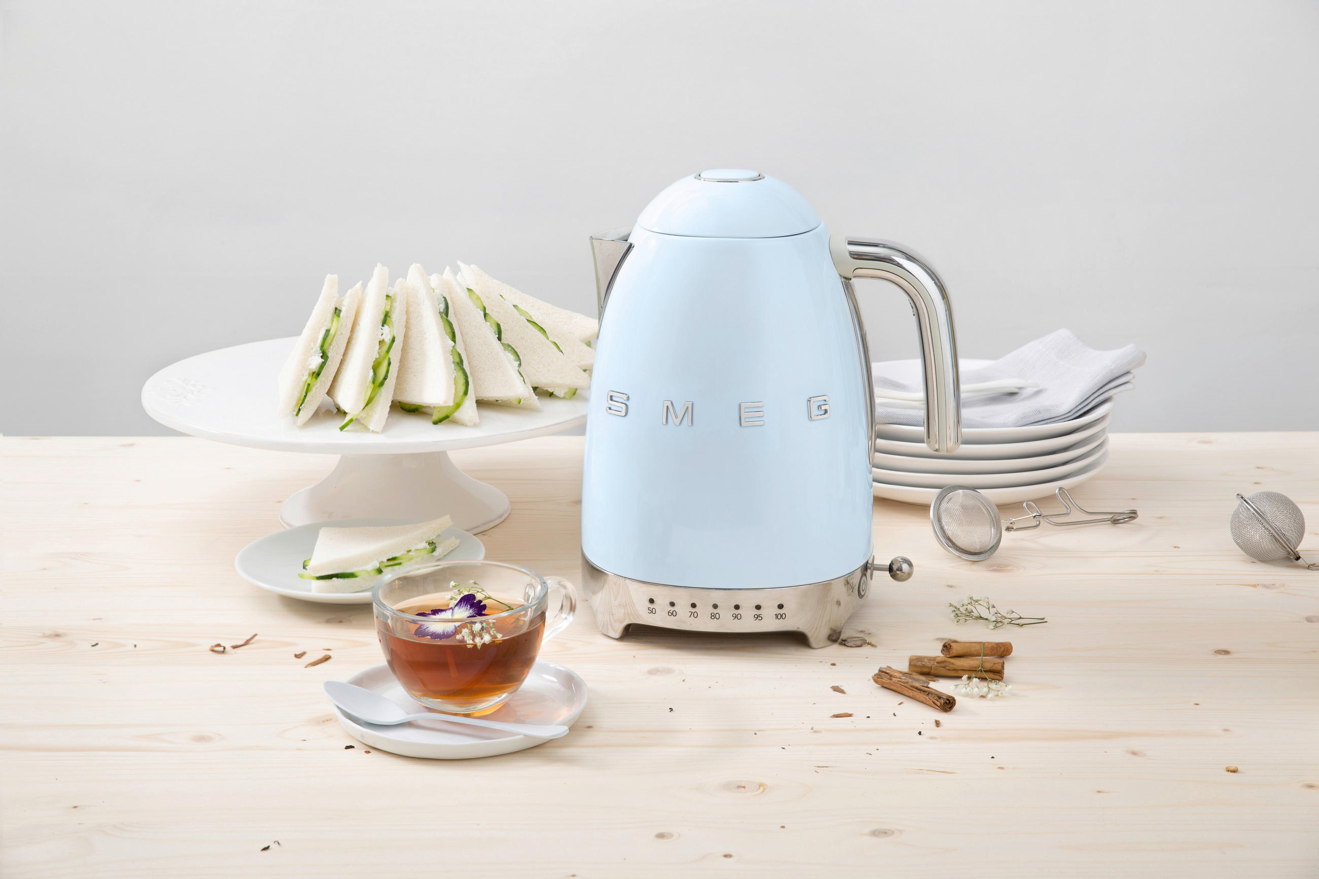 WASSERKOCHER 1.7 l  - Pastellblau, Basics, Metall (22,6/24,8/17,1cm) - SMEG