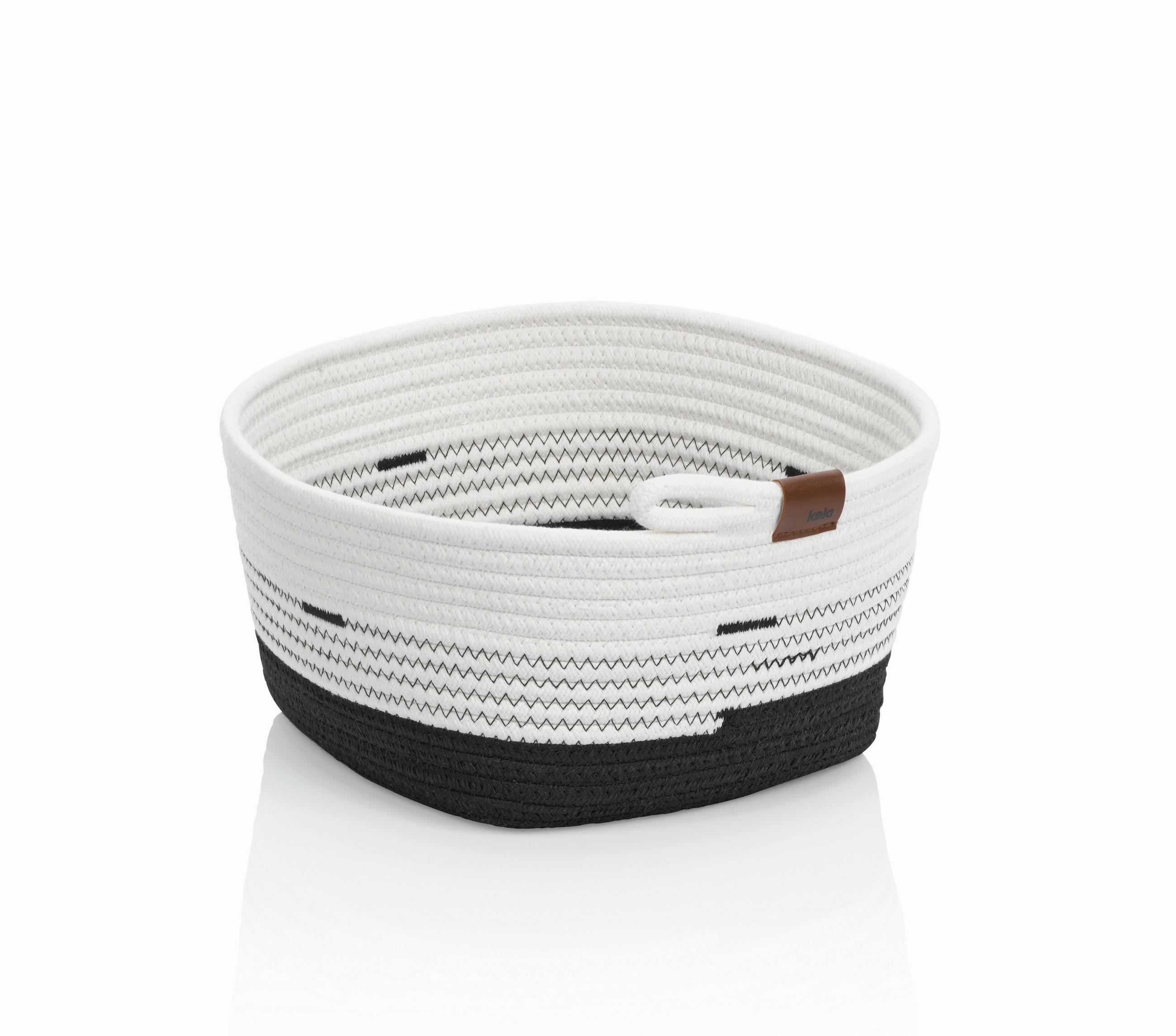 UNIVERSALKORB 28/28/15 cm   - Schwarz/Weiß, Basics, Textil (28/28/15cm) - Kela