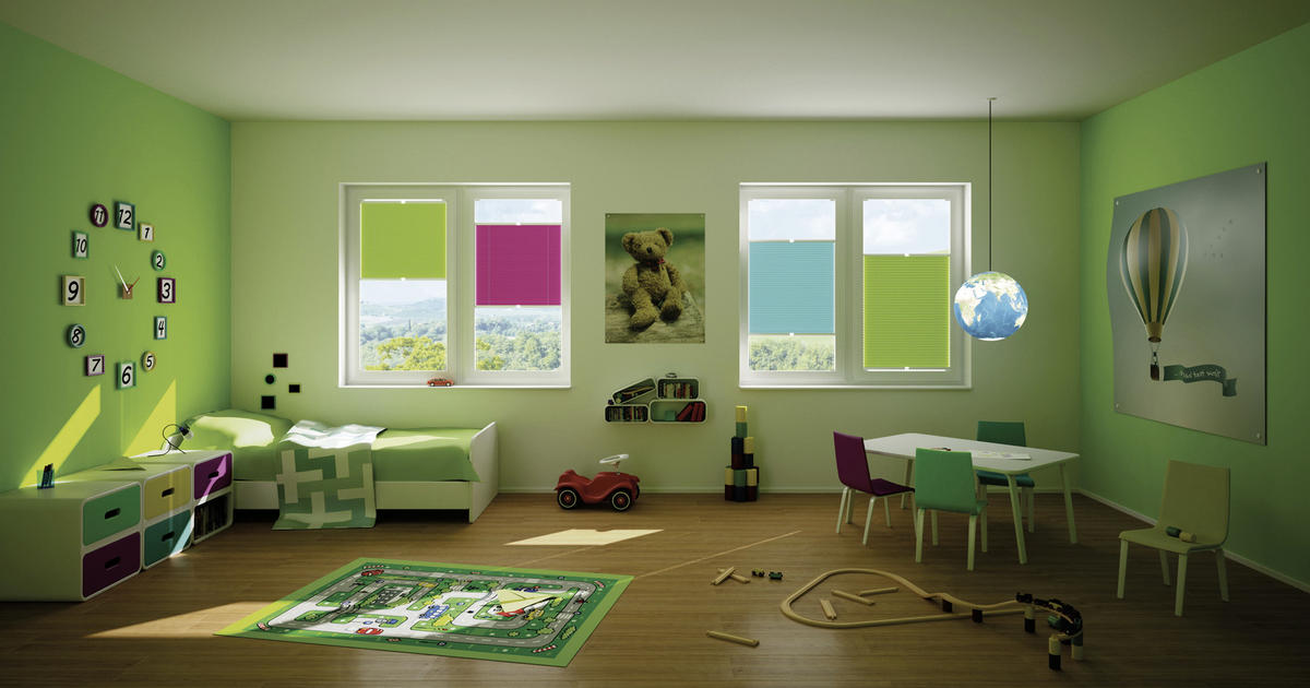 PLISSEE  halbtransparent   100/130 cm   - Grün, Basics, Textil (100/130cm)